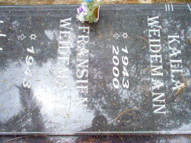 WEIDEMANN Kalla 1943-2000 &amp; Fransiena 1943-