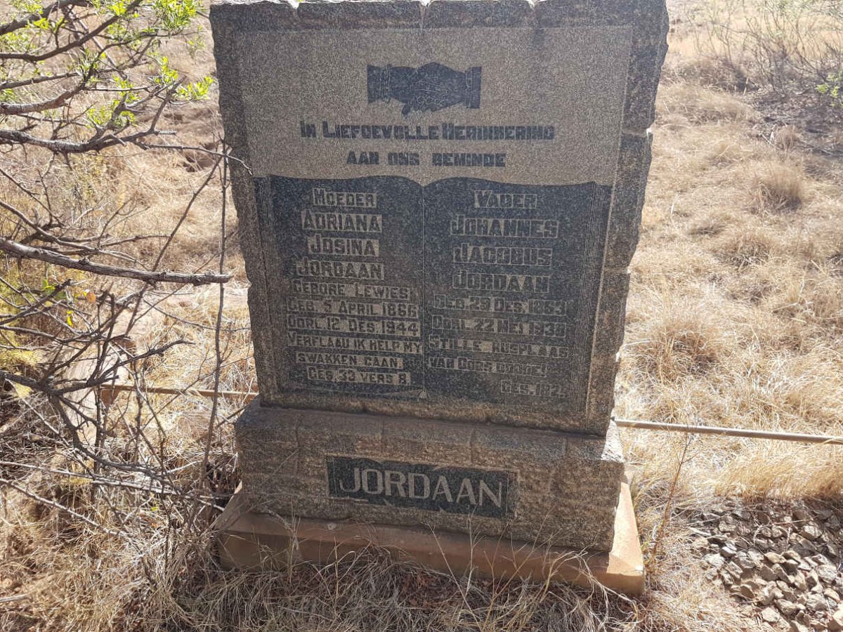 JORDAAN Johannes Jacobus 1863-1938 &amp; Adriana Josina LEWIES 1866-1944