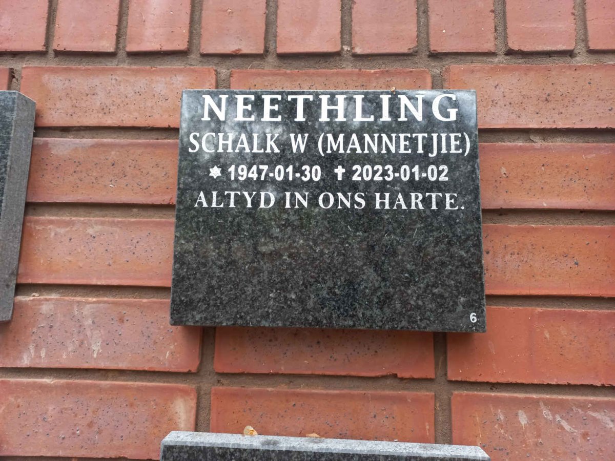 NEETHLING Schalk W. 1947-2023