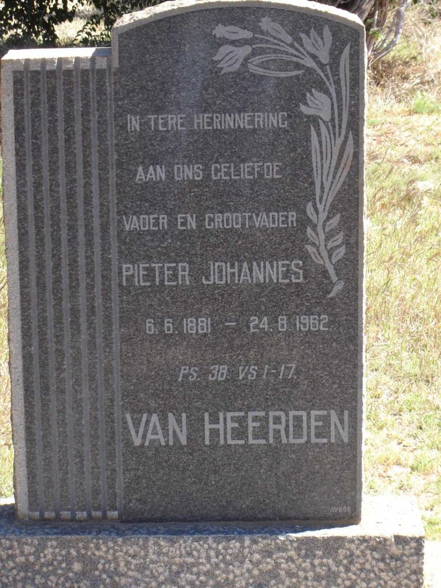 HEERDEN Pieter Johannes, van 1881-1962