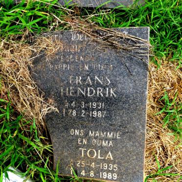 ? Frans Hendrik 1931-1987 & Tola 1935-1989
