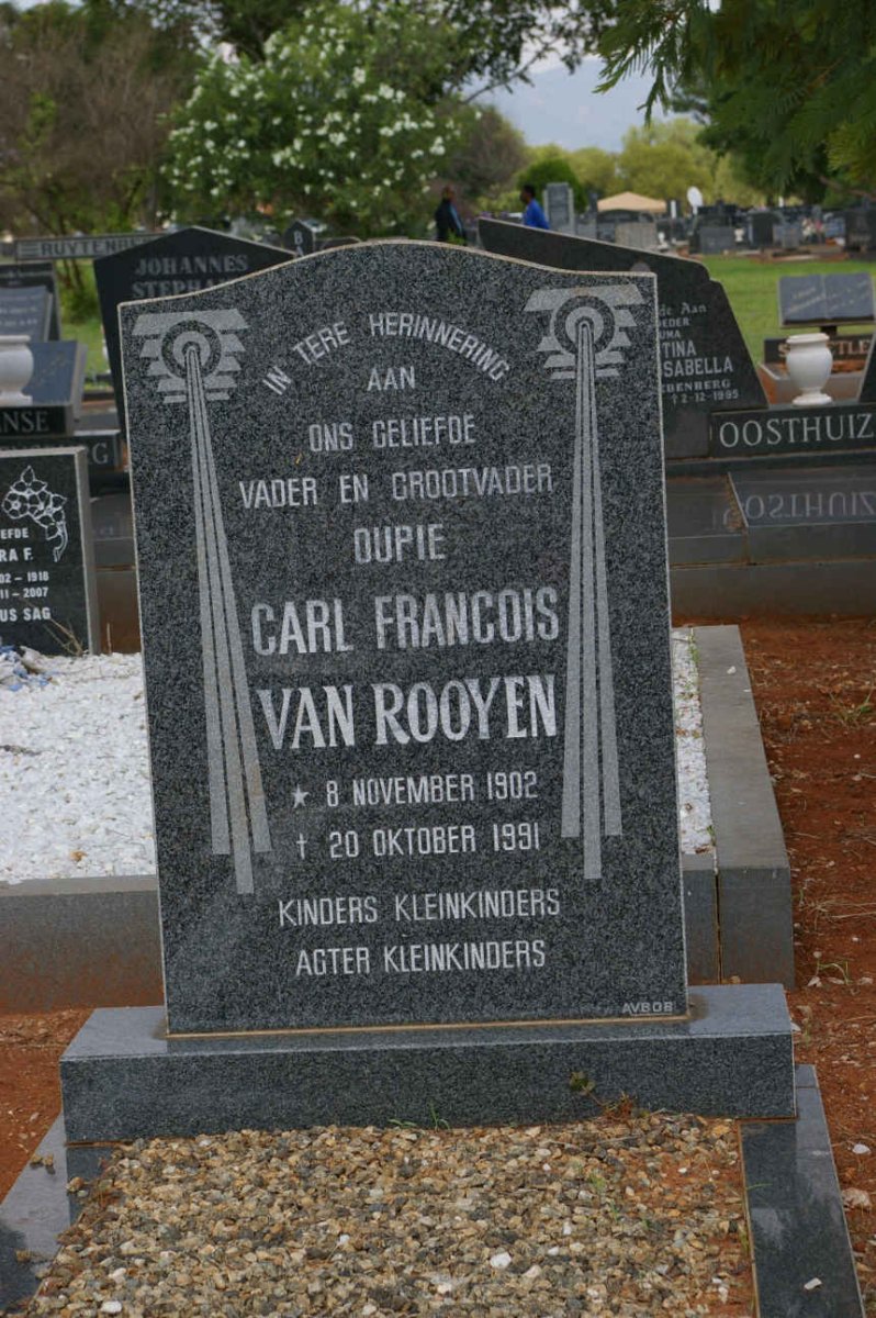 ROOYEN Carl Francois, van 1902-1991