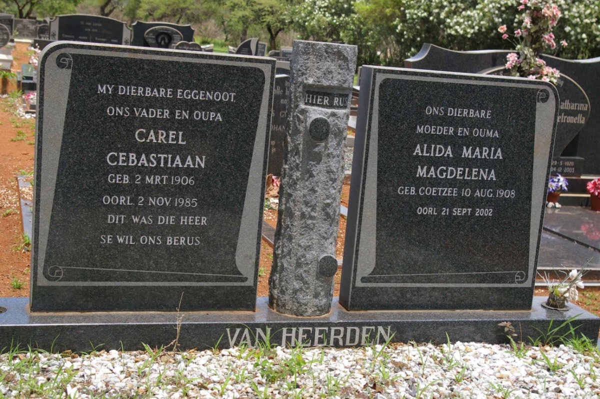HEERDEN Carel Cebastiaan, van 1906-1985 &amp; Alida Maria Magdelena COETZEE 1908-2002