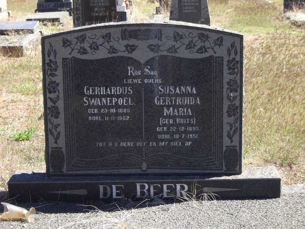 BEER Gerhardus Swanepoel, de 1888-1962 &amp; Susanna Gertruida Maria BRITS 1895-1951