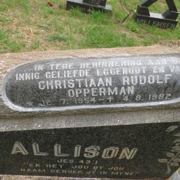 ALLISON Christiaan Rudolf Opperman 1954-1982