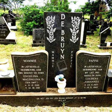 BRUYN Lourens Johannes, de 1927-1989 & Engelina Magdalena D. SMIT 1930-2010
