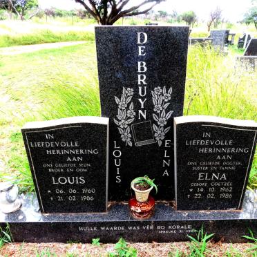 BRUYN Louis, de 1960-1986 & Elna COETZEE 1962-1986