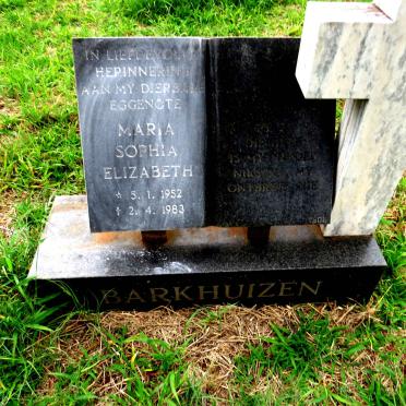 BARKHUIZEN Maria Sophia Elizabeth 1953-1983