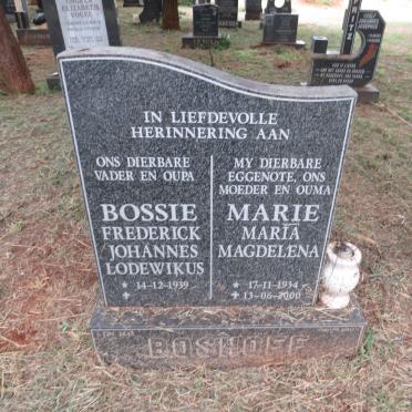 BOSHOFF Frederick Johannes Lodewikus 1939- & Maria Magdalena 1934-2000
