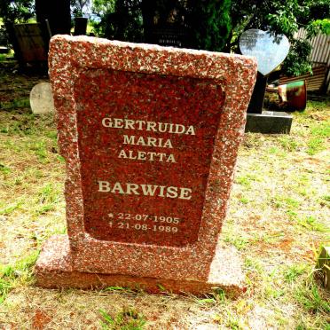 BARWISE Gertruida Maria Aletta 1905-1989