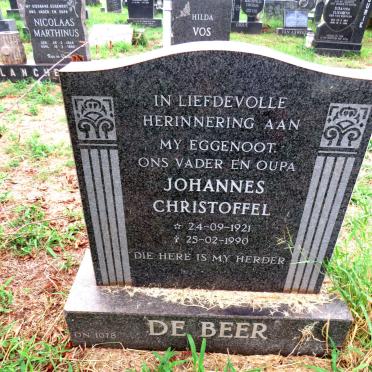 BEER Johannes Christoffel, de 1921-1990