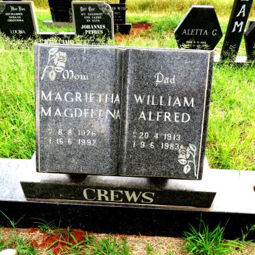 CREWS William Alfred 1913-1983 & Magrietha Magdalena 1926-1992