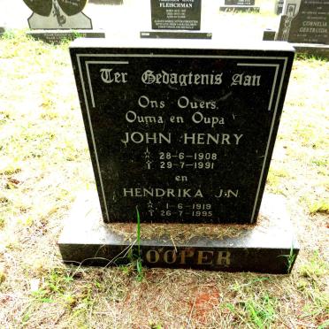 COOPER John Henry 1908-1991 & Hendrika J.N. 1919-1995