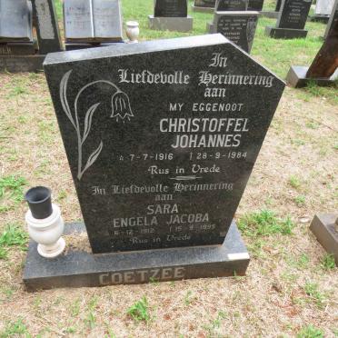 COETZEE Christoffel Johannes 1916-1984 & Sara Engela Jacoba 1912-1995