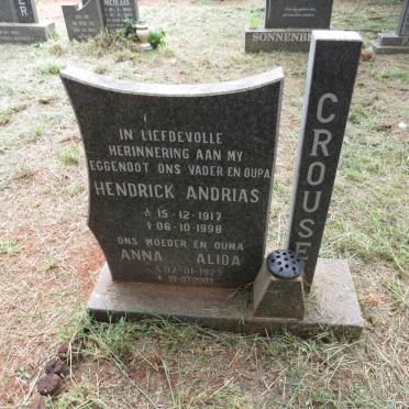 CROUSE Hendrick Andrias 1917-1998 & Anna Alida 1925-2003