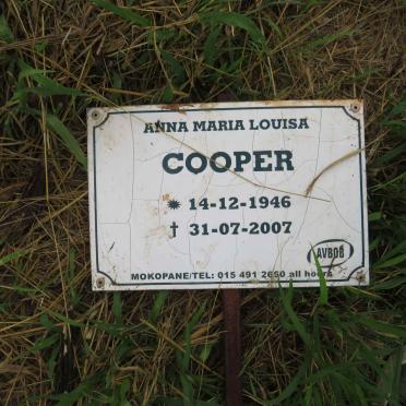 COOPER Anna Maria Louisa 1946-2007