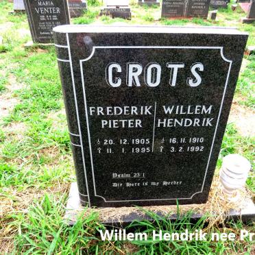 CROTS Frederik Pieter 1905-1995 & Willem Hendrik PRINSLOO 1910-1992