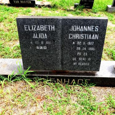 DUVENHAGE Johannes Christiaan 1907-1980 & Elizabeth Alida 1911-2003