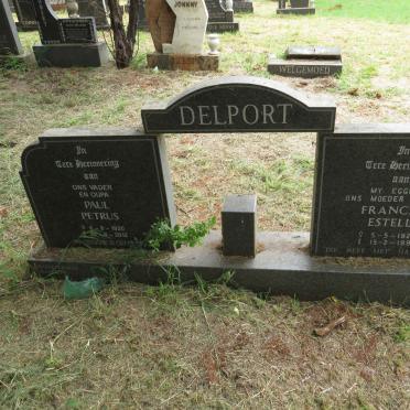DELPORT Paul Petrus 1920-2012 & Francina Estelle 1922-1993