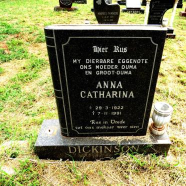 DICKINSON Anna Catharina 1922-1991