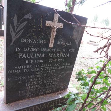 DONAGHY Francis Matthias 1930-2001 & Paula Martina MARAIS 1936-1993