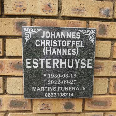 ESTERHUYSE Johannes Christoffel 1930-2022