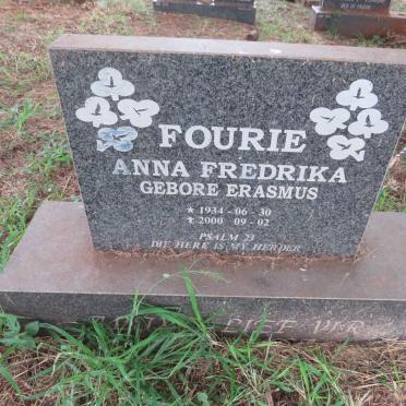 FOURIE Anna Fredrika nee ERASMUS 1934-2000