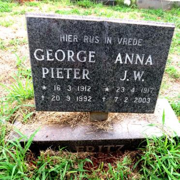 FRITZ George Pieter 1912-1992 & Anna J.W. 1917-2003