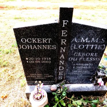 FERNANDES Ockert Johannes 1918-2003 :: FERNANDES A.M.M.S. DU PLESSIS 1933-2019