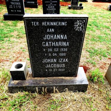 FICK Johan Izak Jacobus 1933- & Johanna Catharina 1936-1988