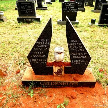 GELDENHUYS Elias Jacobus 1923-1991 & Dorothy Eluinia 1928-1992