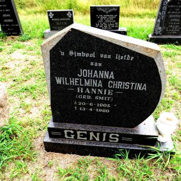 GENIS Johanna Wilhelmina Christina nee SMIT 1905-1980