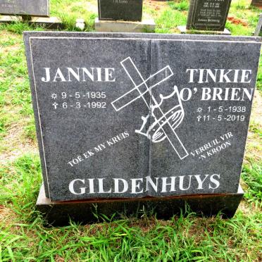 GILDENHUYS Jannie 1935-1992 & Tinkie O’BRIEN 1938-2019