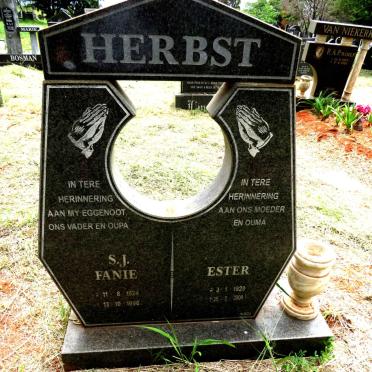 HERBST S.J. 1924-1996 & Ester 1928-2008