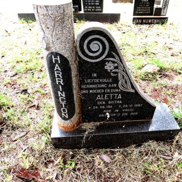 HARRINGTON Aletta nee BOTHA 1911-1987