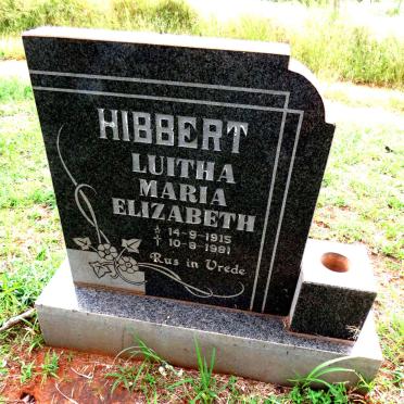HIBBERT Luitha Maria Elizabeth 1915-1981