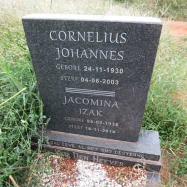 HEEVER Cornelius Johannes, van den 1930-2003 & Jacomina Izak 1936-2014