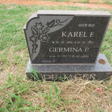 JAGER Karel F., de 1935-2002 & Germina P. 1937-2021