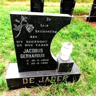 JAGER Jacobus Gerhardus, de 1952-1981