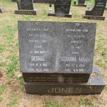 JONES George 1915-1986 & Susanna Maria 1928-2015