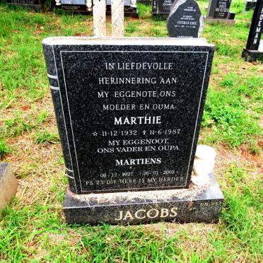 JACOBS Martiens 1927-2002 & Marthie 1932-1987