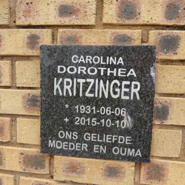 KRITZINGER Carolina Dorothea 1931-2015