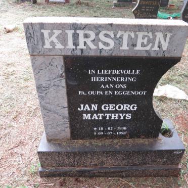 KIRSTEN Jan Georg Matthys 1930-1998