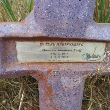 KORFF Abraham Johannes 1947-2023
