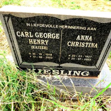 KIESLING Carl George Henry 1918-2002 :: KIESLING Anna Christina 1927-2003 