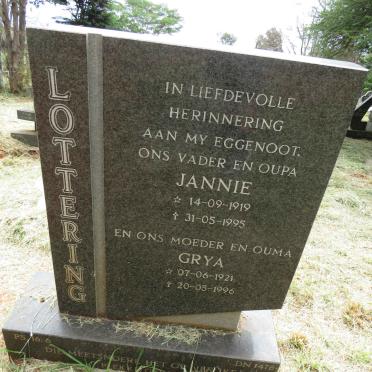 LOTTERING Jannie 1919-1995 & Grya 1921-1996
