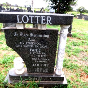 LOTTER Fanie 1923-1991 & Loutjie 1923-2005