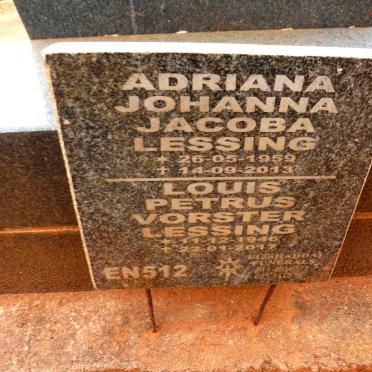 LESSING Louis Petrus Vorster 1946-2017 & Adriana Johanna Jacoba 1959-2013