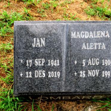 LOMBARD Magdalena Aletta 1905-1991 :: LOMBARD Jan 1941-2019 