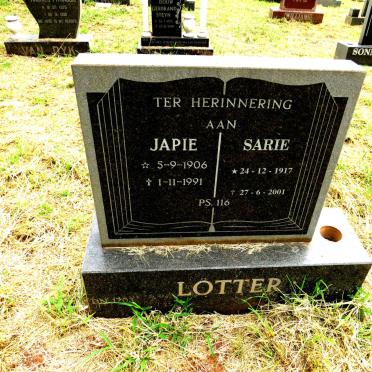LOTTER Japie 1906-1991 & Sarie 1917-2001